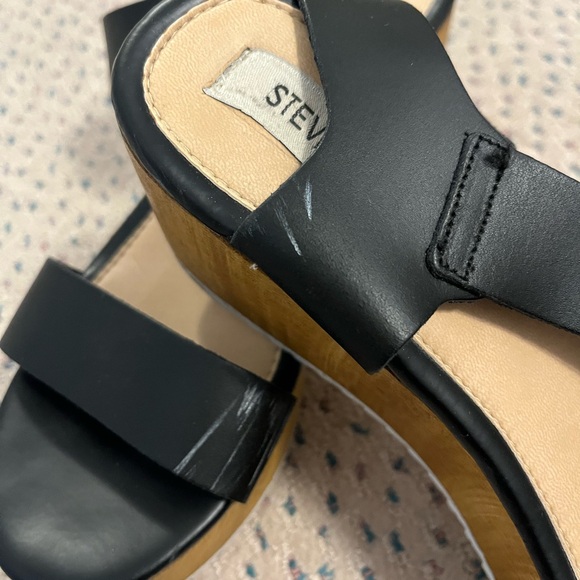 Black and Tan leather Platform Sandals - Picture 4 of 5